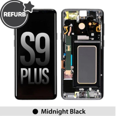 Samsung Galaxy S9 Plus OLED Screen Replacement Digitizer with Frame G965F (Refurbished) - Midnight Black - MyMobile