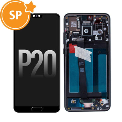 (Service Pack) LCD Screen Repair for Huawei P20 with Frame - Black - MyMobile