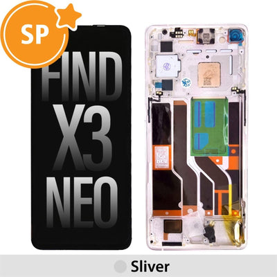 (Service Pack) LCD Screen Repair for OPPO Find X3 Neo 4906178 with Frame - Silver - MyMobile