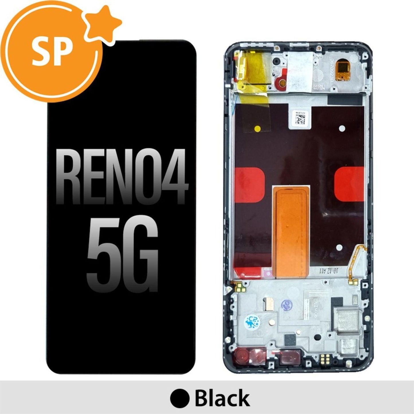 (Service Pack) LCD Screen Repair for OPPO Reno4 5G 4904705 with Frame - Black - MyMobile