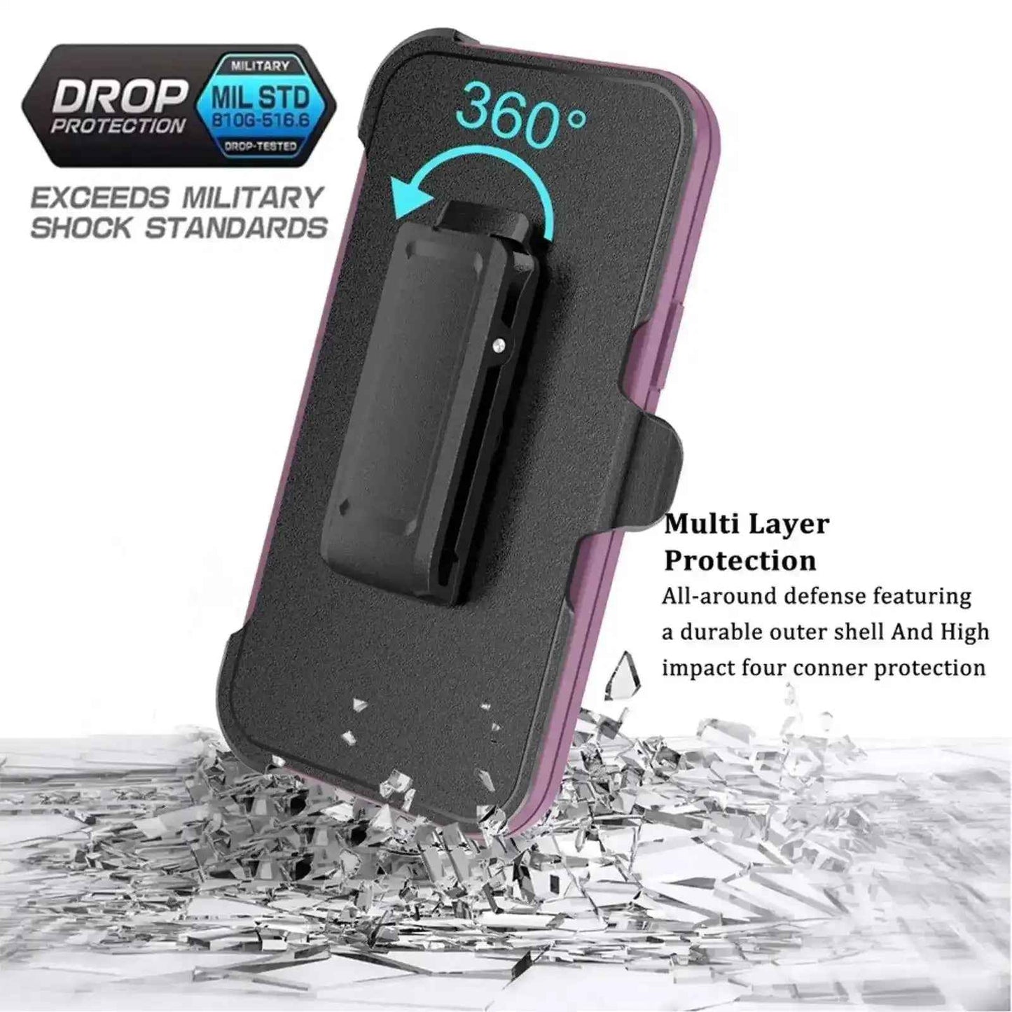 Shockproof Robot Armor Hard Plastic Case With Belt Clip For Iphone 14 Pro Max - MyMobile