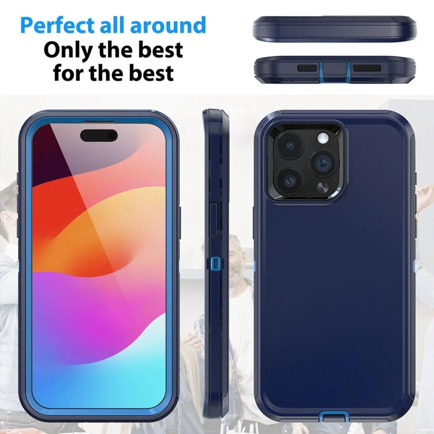 Shockproof Robot Armorr Hard Plastic Case with Belt Clip for iPhone 15 Plus - MyMobile