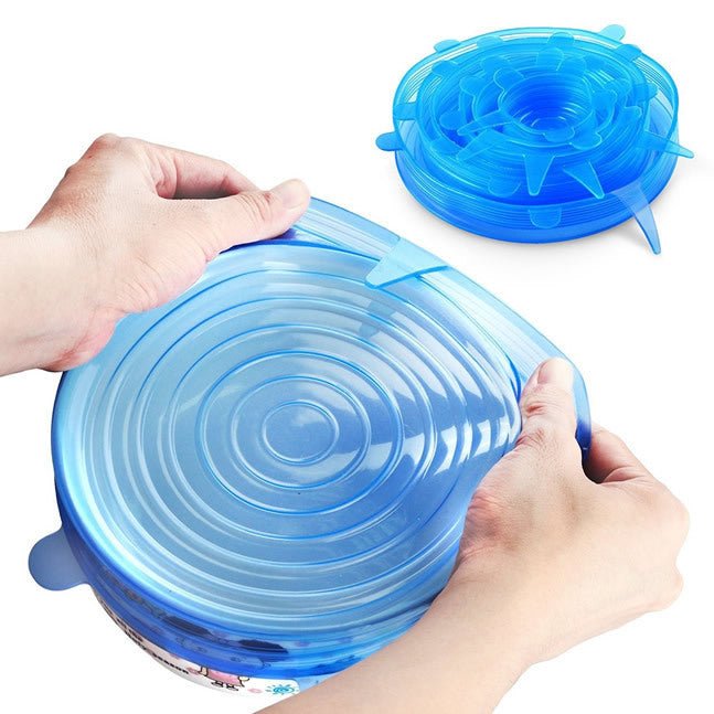 Silicone Fresh - keeping Cover Universal Bowl Cover Sealed Transparent Cover Household Fresh - keeping 6 - piece Microwave Oven Cover Plastic Wrap - MyMobile