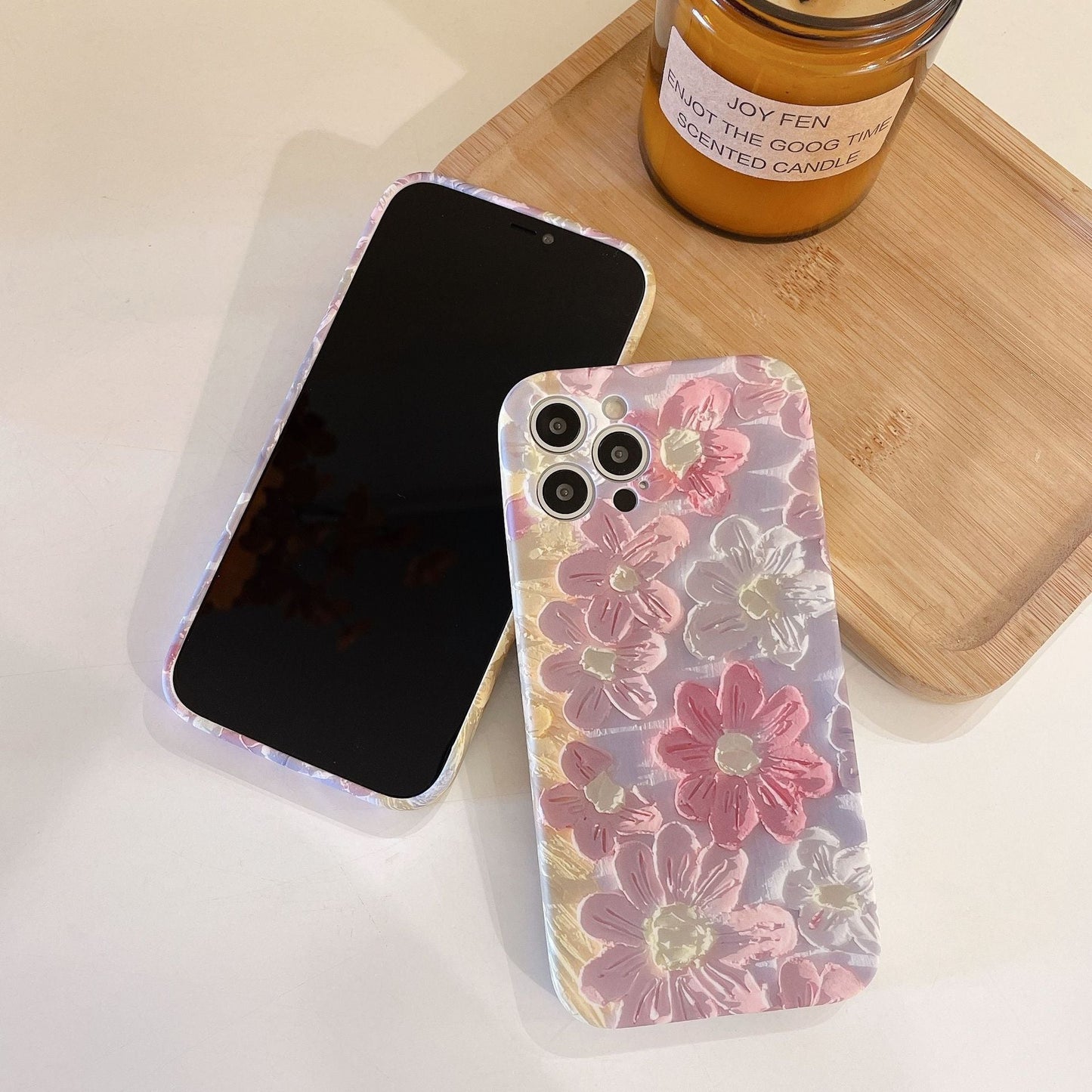 Silicone Liquid Oil Painting Flower Phone Case For iPhone 14 - MyMobile