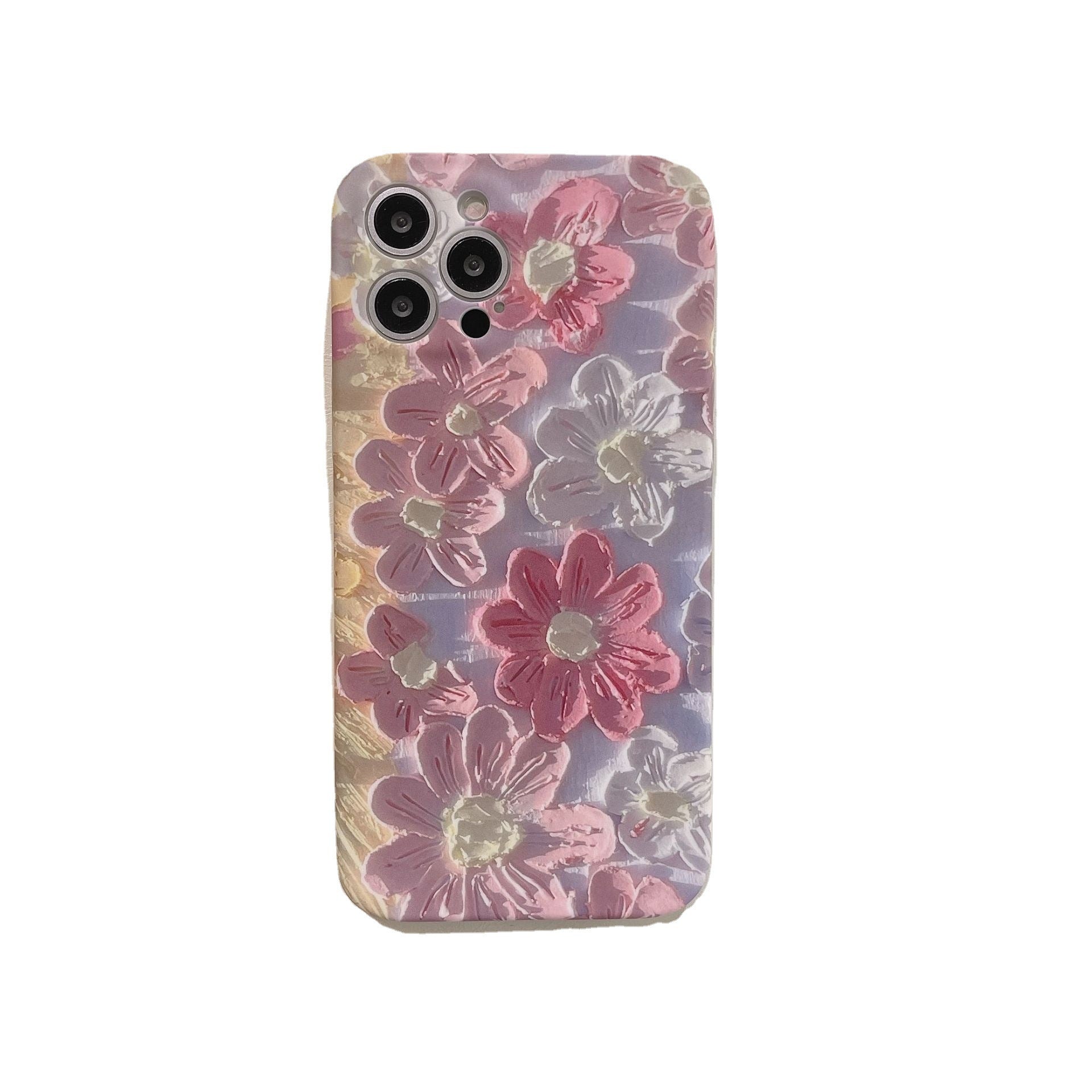 Silicone Liquid Oil Painting Flower Phone Case For iPhone 14 - MyMobile