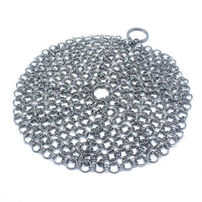 Silver Stainless Steel Cast Iron Cleaner Chainmail Scrubber Home Cookware Clean For Skillets Grill Pans - MyMobile