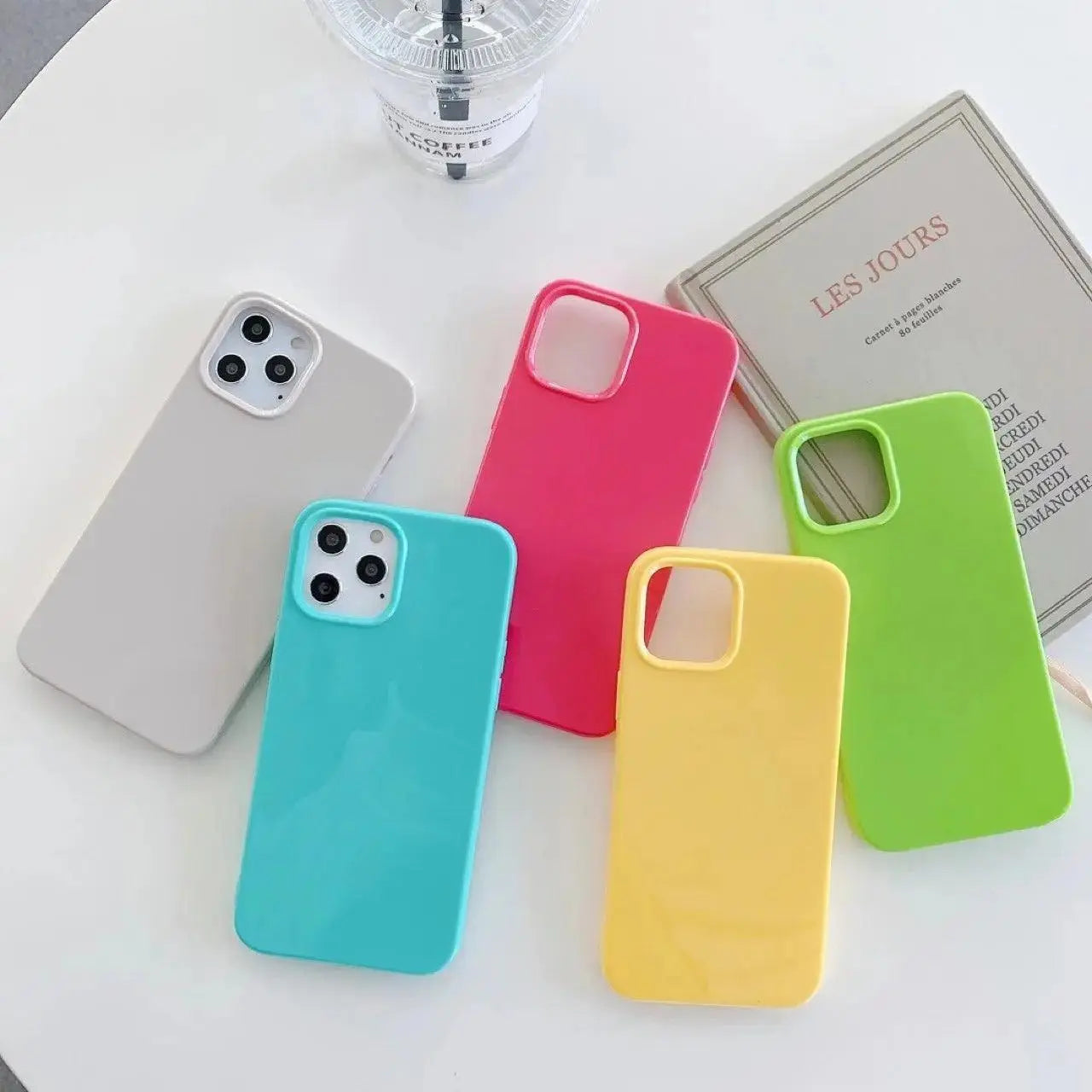 Simple Candy Color Glossy Soft Phone Case - MyMobile