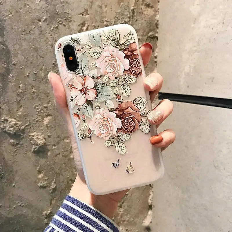 Simple embossed flower phone case - MyMobile