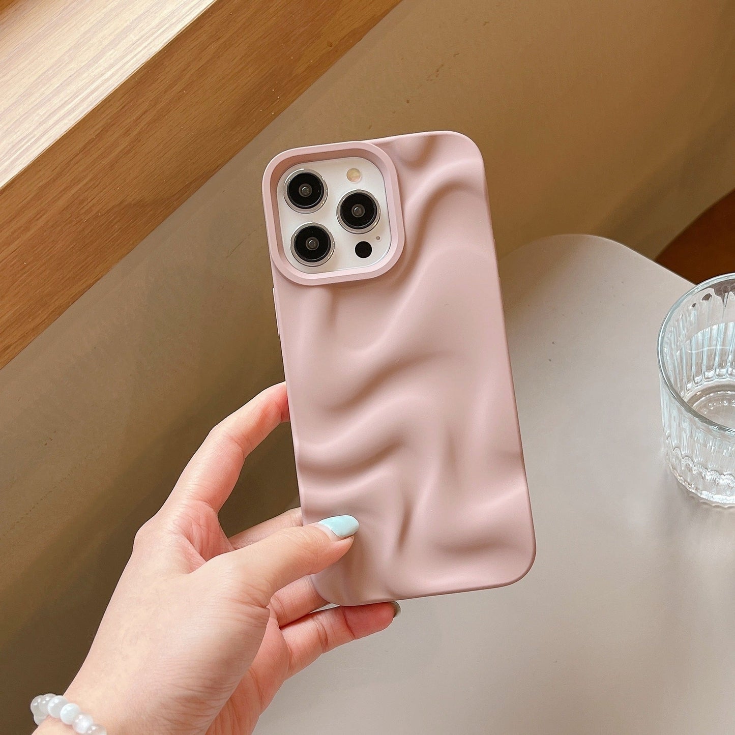 Simple Matte Solid Color Water Ripple Mobile Phone Soft Case For iPhone 16 - MyMobile