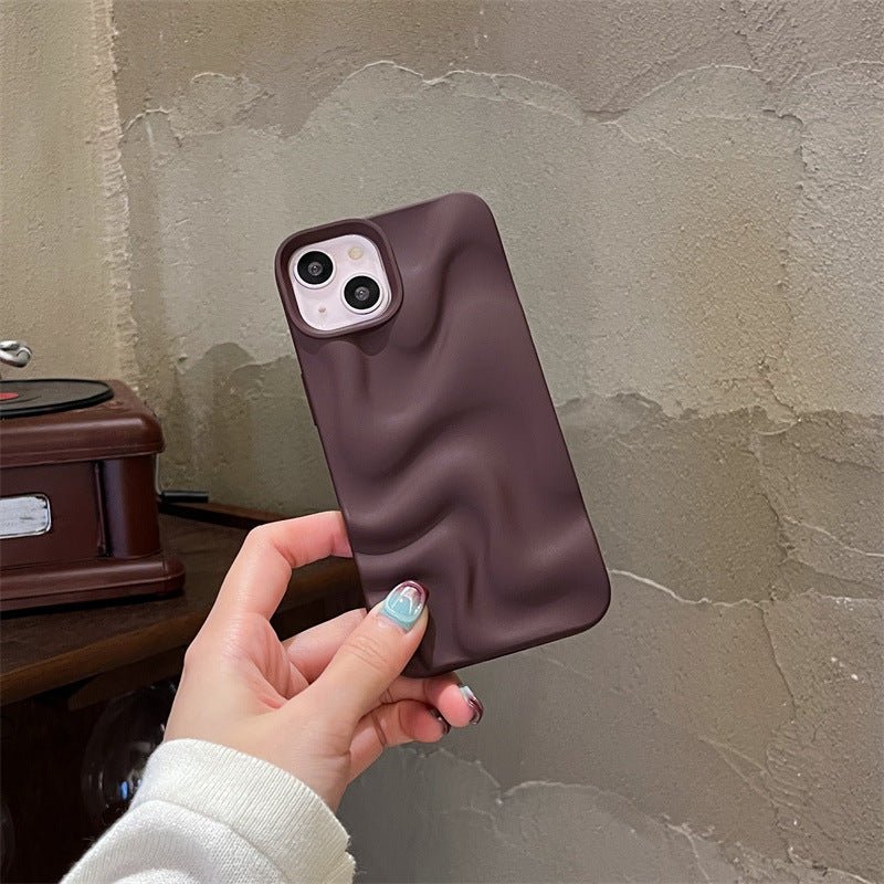 Simple Matte Solid Color Water Ripple Mobile Phone Soft Case For iPhone 16 - MyMobile