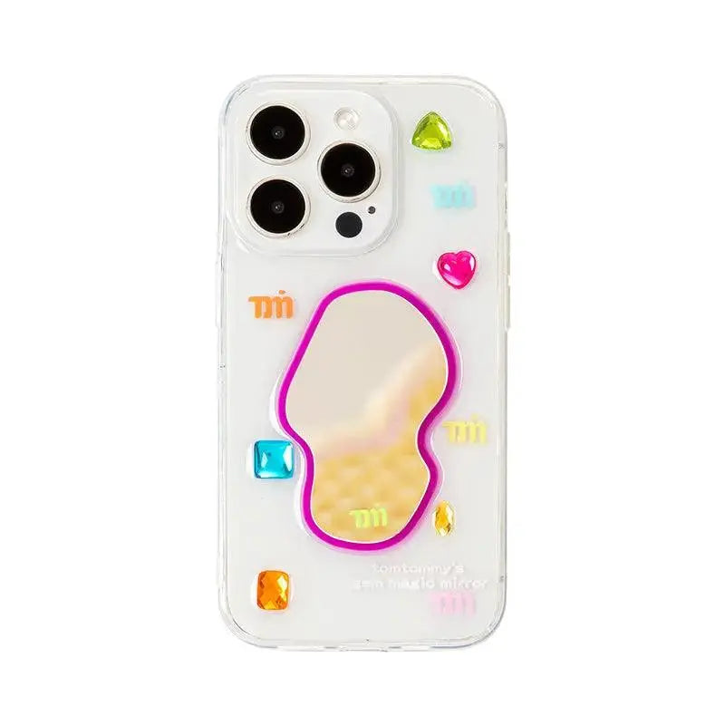 Simple Phone Case With Mirror Gemstone - MyMobile