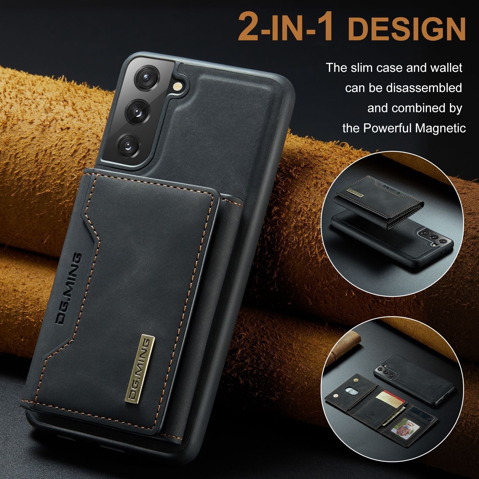 Simple Solid Color Magnetic Card Case For Samsung Galaxy Z Fold - MyMobile