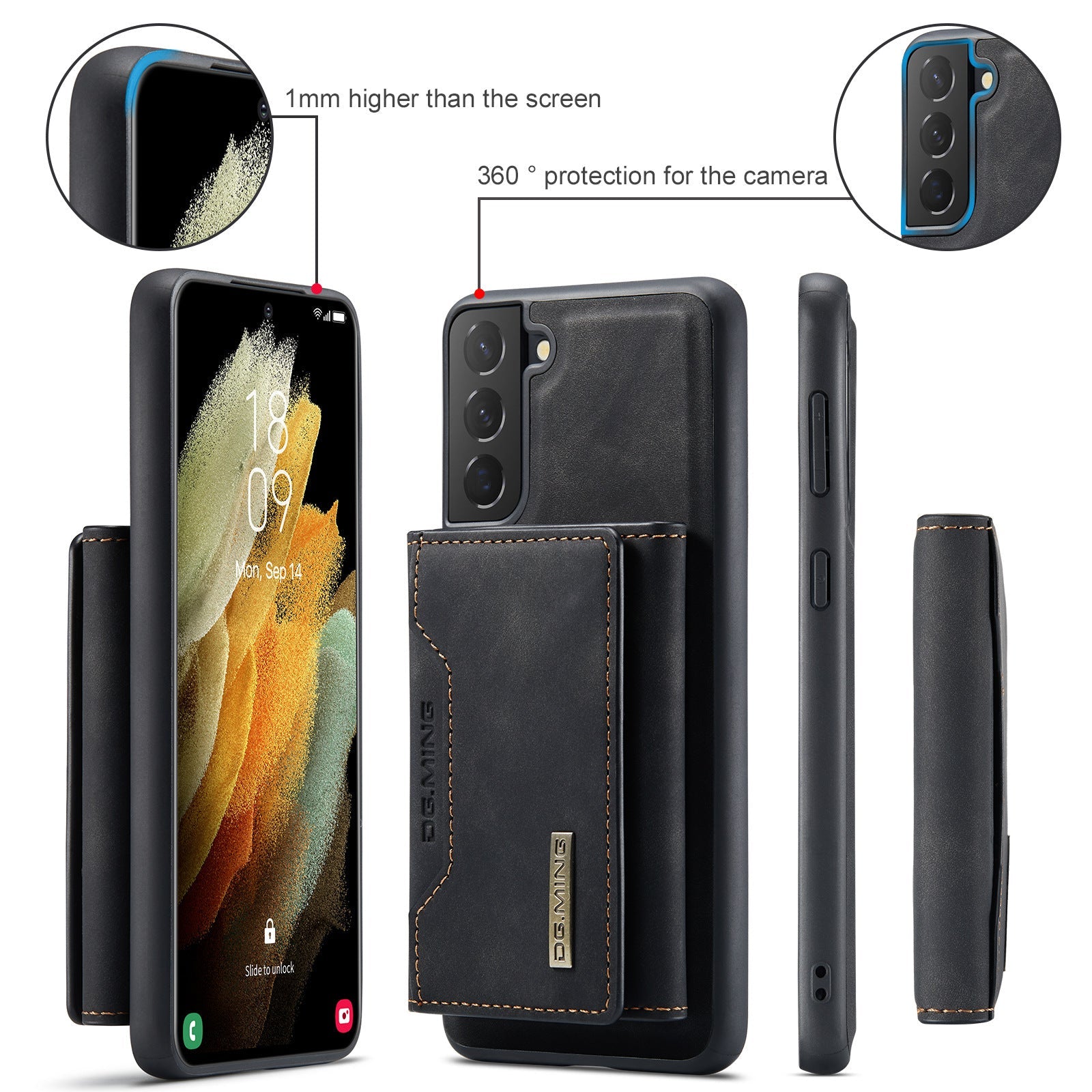 Simple Solid Color Magnetic Card Case For Samsung Galaxy Z Fold - MyMobile