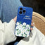 Simple Wrinkled Blue And White Flower Patch Silicone Phone Case - MyMobile