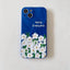 Simple Wrinkled Blue And White Flower Patch Silicone Phone Case - MyMobile