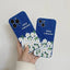 Simple Wrinkled Blue And White Flower Patch Silicone Phone Case - MyMobile