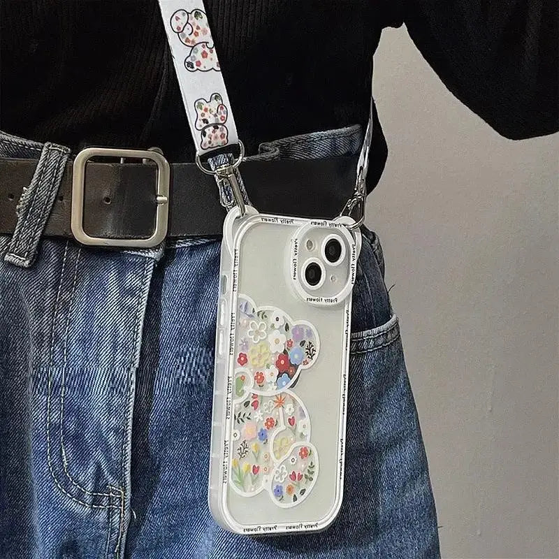 Sitting Bear Mobile Phone Soft Case With Lanyard - MyMobile