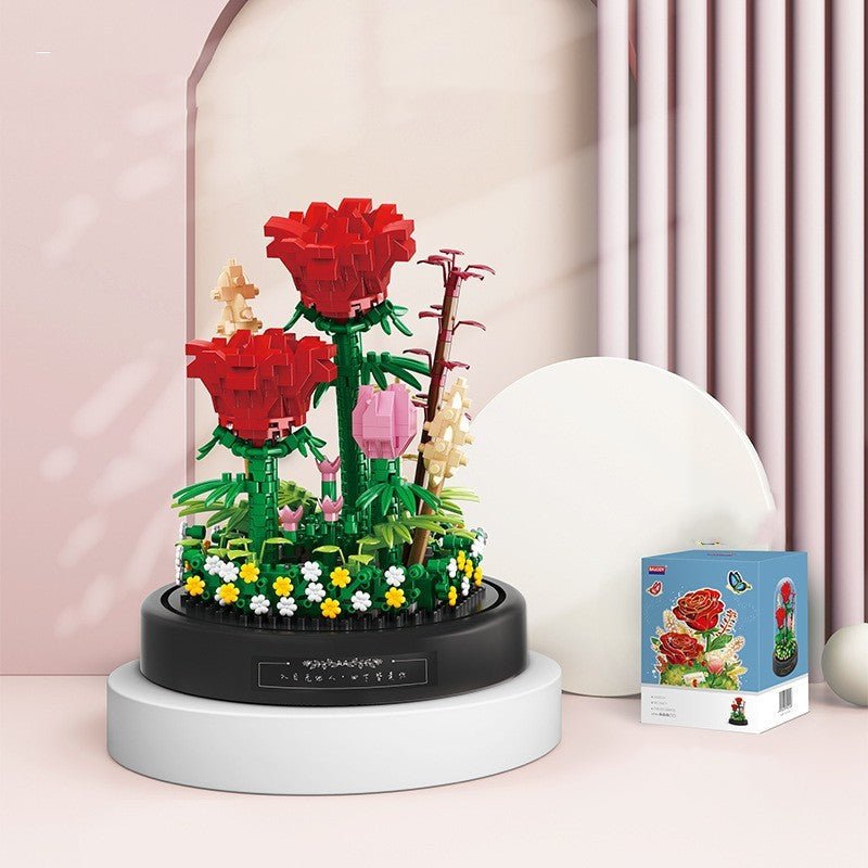 Small Particle Assembly Rose Decoration Toys - MyMobile