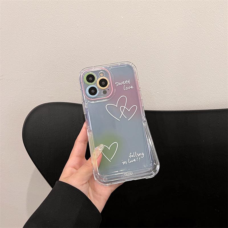 Smudge Line Love English Applicable IP 14 Phone Case BracketFor iPhone 12, 13, 14 - MyMobile