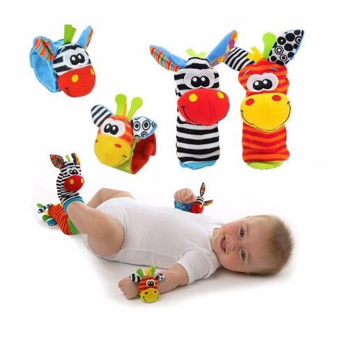 Soft Animal Rattle Infant Newborn Plush Sock Baby Toy Wrist Strap Baby Foot Socks - MyMobile