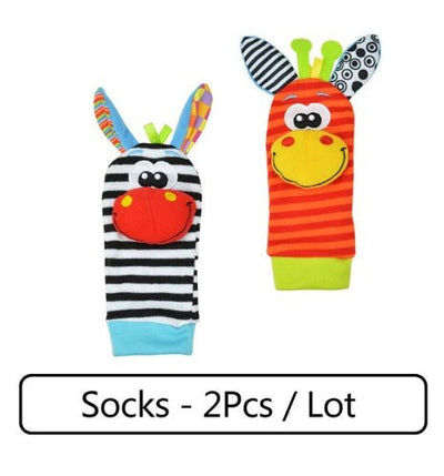 Soft Animal Rattle Infant Newborn Plush Sock Baby Toy Wrist Strap Baby Foot Socks - MyMobile