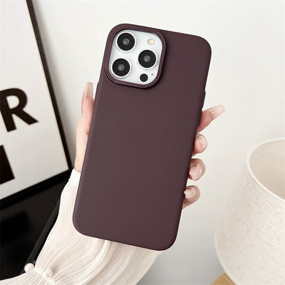 Solid Color Large Hole Sand Crystal Phone Case For iPhone 15 - MyMobile