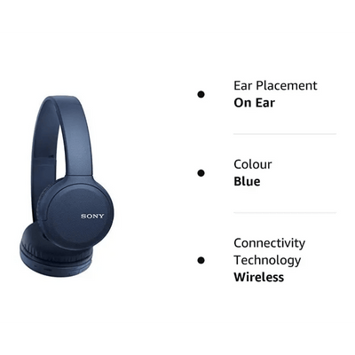 Sony WH - CH510 Wireless Headphones Blue - MyMobile