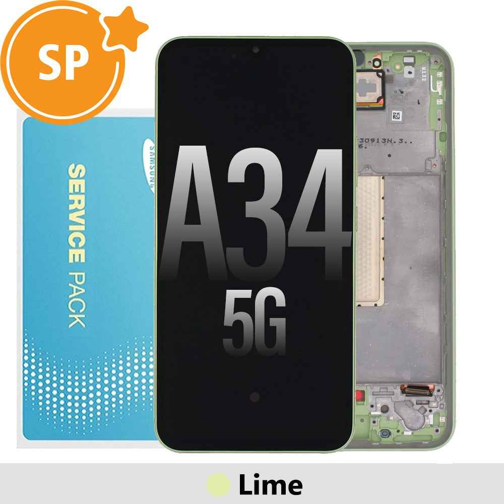 Samsung Galaxy A34 5G A346B OLED Screen Replacement Digitizer GH82-31200C / 31200C (Service Pack)-Lime