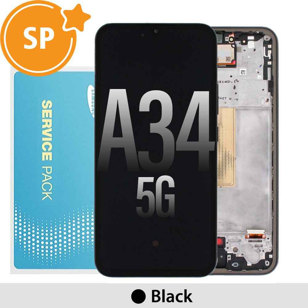 Samsung Galaxy A34 5G A346B OLED Screen Replacement Digitizer GH82-31200A / 31200A (Service Pack)-Black