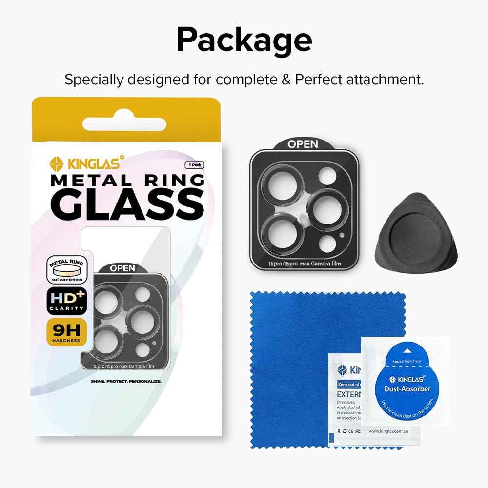 Kinglas Camera Lens Protector (Set of 3) for iPhone 15 Pro / 15 Pro Max