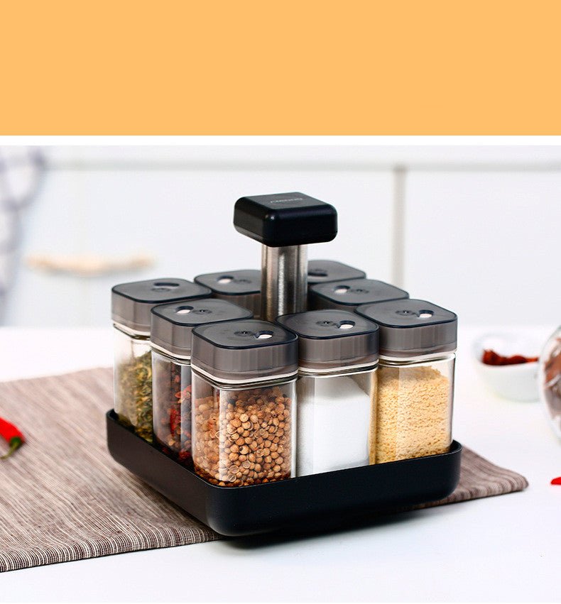 Spice Jar Glass Organizer Pepper Seasoning Container Kitchen - MyMobile