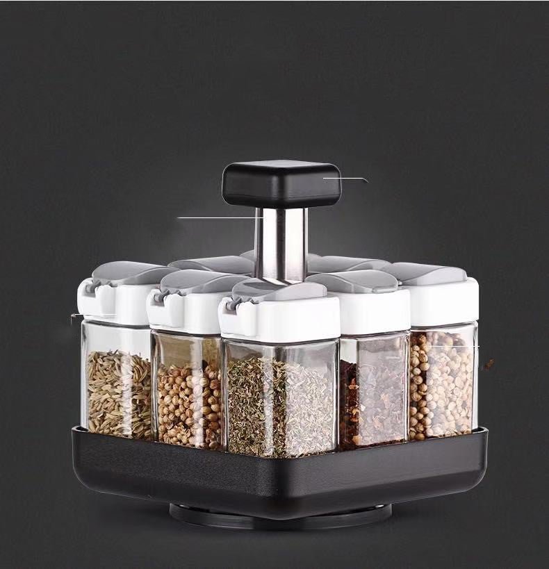 Spice Jar Glass Organizer Pepper Seasoning Container Kitchen - MyMobile