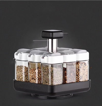 Spice Jar Glass Organizer Pepper Seasoning Container Kitchen - MyMobile