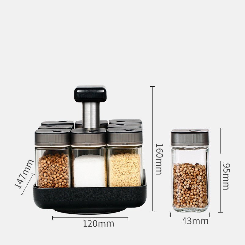 Spice Jar Glass Organizer Pepper Seasoning Container Kitchen - MyMobile