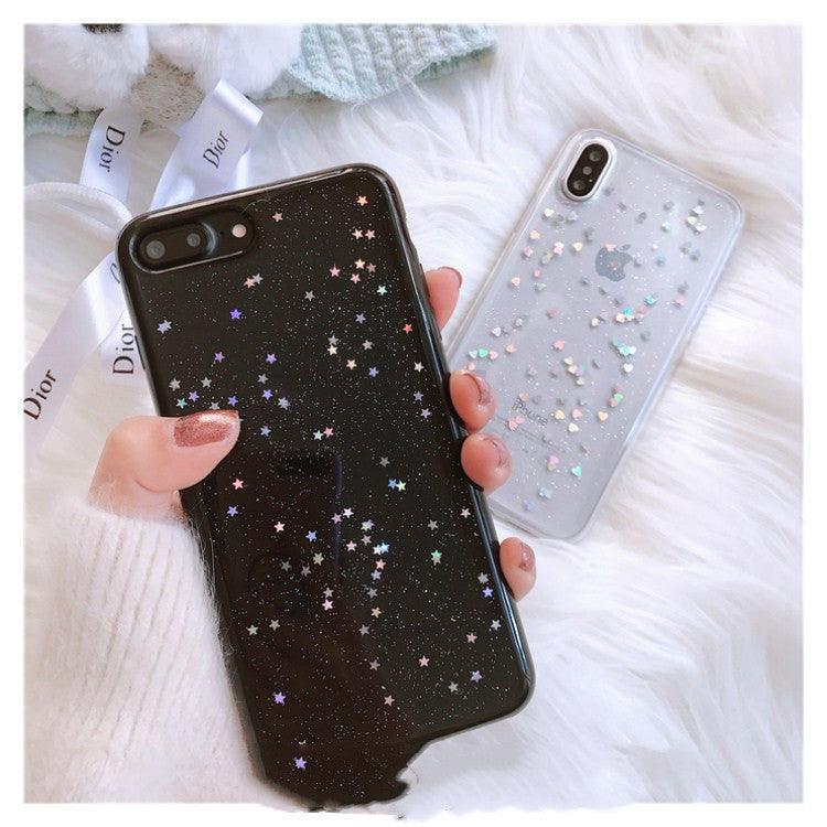 Star Heart Shape Glitter Phone Case - MyMobile