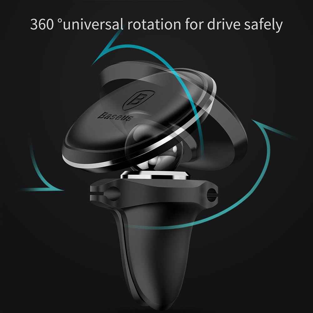 Baseus Car Mount Magnetic Air Vent Phone Holder with Cable Clip