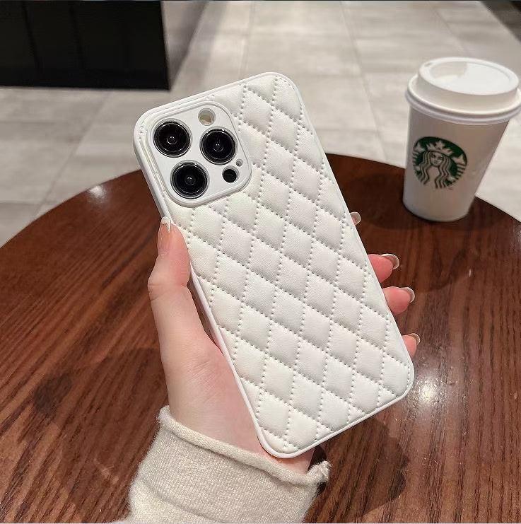 Suitable Phone Case Rhomboid Soft Leather Case For iPhone 11, 12, 13, 14 - MyMobile