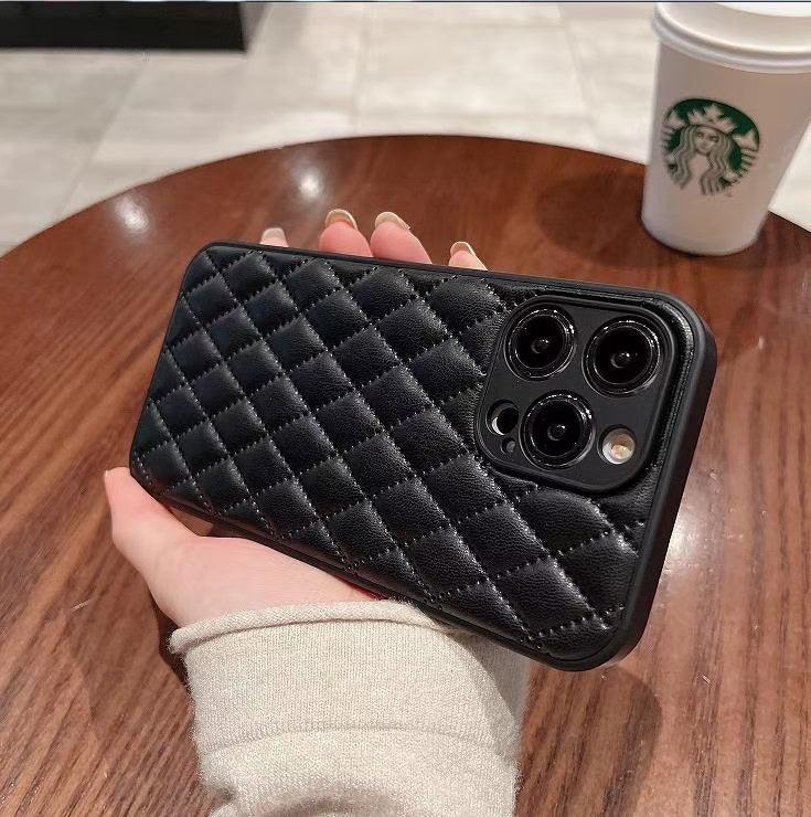 Suitable Phone Case Rhomboid Soft Leather Case For iPhone 11, 12, 13, 14 - MyMobile