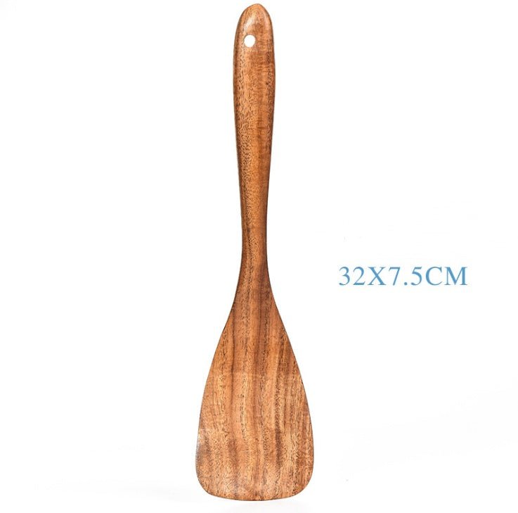 Teak Natural Wood Tableware Spoon Ladle Turner Rice Colander Soup Skimmer Cooking Tool Sets Spoon Scoop Kitchen Tools Gadgets - MyMobile