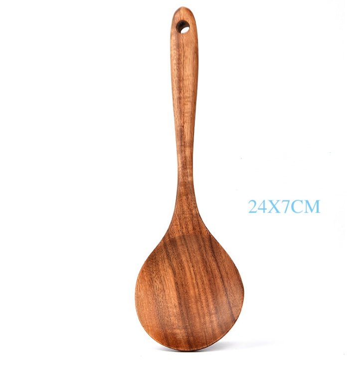 Teak Natural Wood Tableware Spoon Ladle Turner Rice Colander Soup Skimmer Cooking Tool Sets Spoon Scoop Kitchen Tools Gadgets - MyMobile