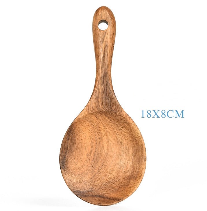 Teak Natural Wood Tableware Spoon Ladle Turner Rice Colander Soup Skimmer Cooking Tool Sets Spoon Scoop Kitchen Tools Gadgets - MyMobile