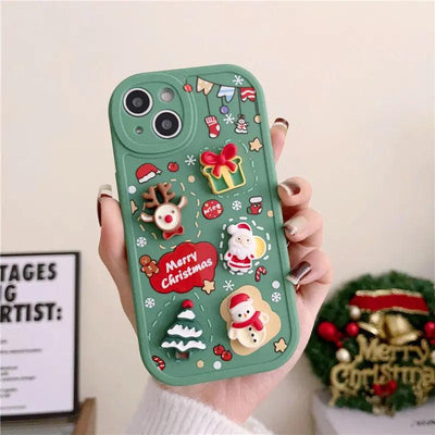 Three - dimensional Santa Claus Cartoon Silicone Phone Case - MyMobile