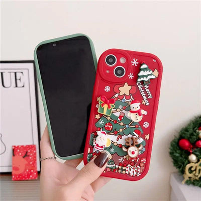 Three - dimensional Santa Claus Cartoon Silicone Phone Case - MyMobile