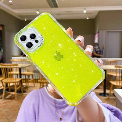 Transparent Glitter Three - layer Thickened Phone Case - MyMobile