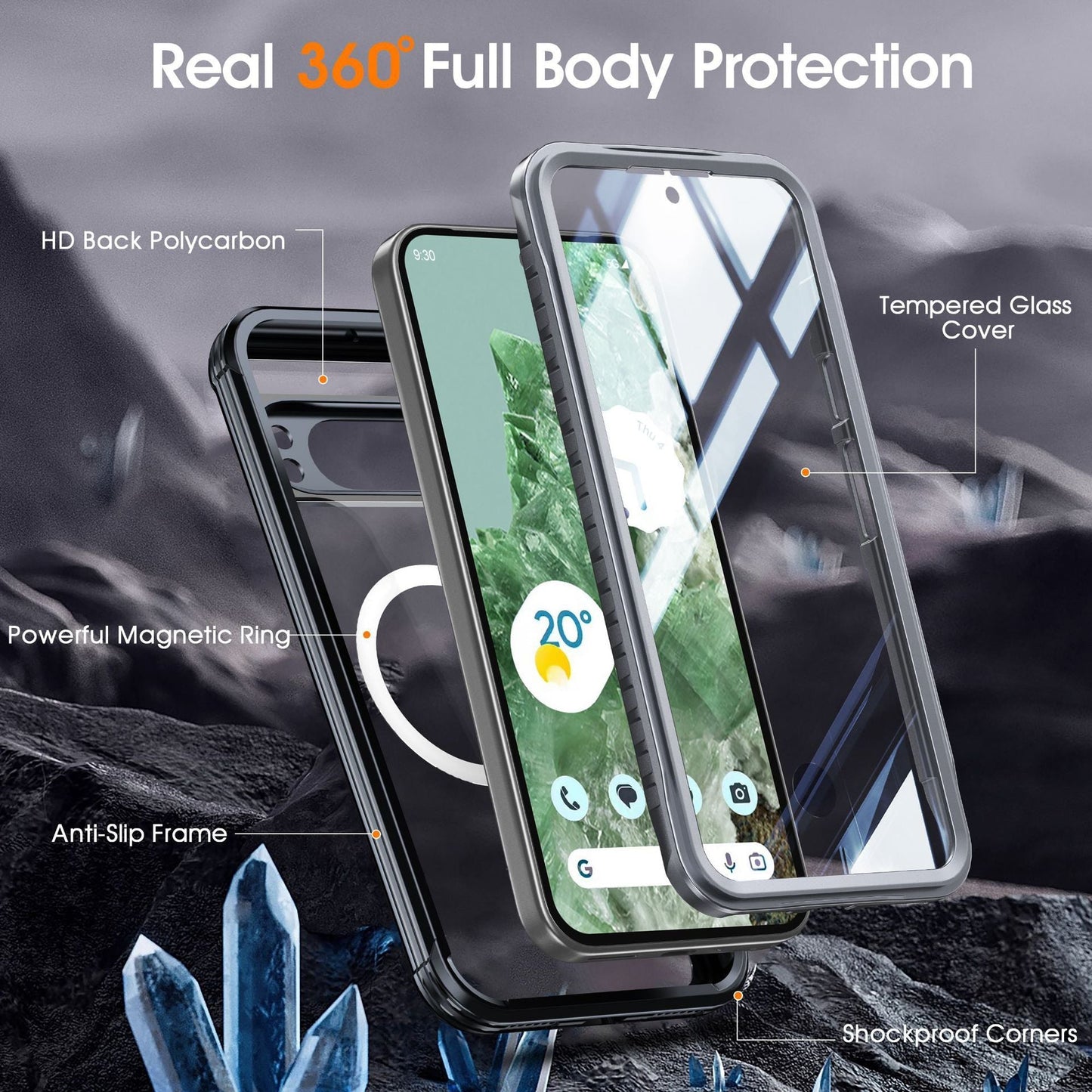 Transparent Three - proof Sealed Anti - fall Dustproof Mobile Phone All - inclusive For Google Pixel 9 - MyMobile