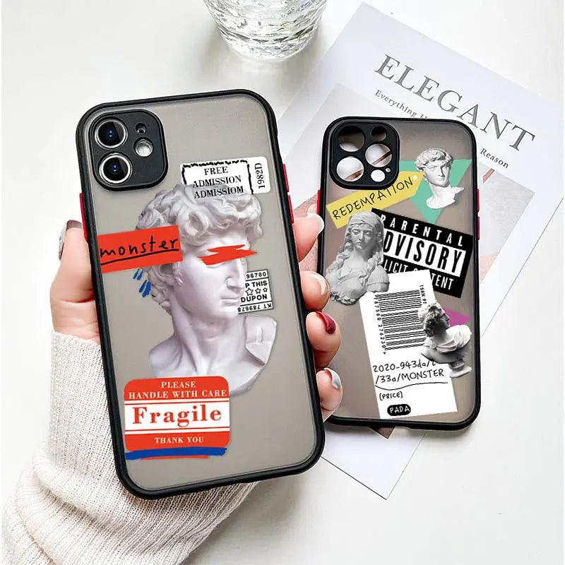 Trendy Personality Label Silicone Eagle Eye Fine Hole Mobile Phone Case - MyMobile