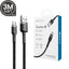 iQuick Braided USB-C to USB-A Fast Charging Cable 3M for iPhone 15 16 Series