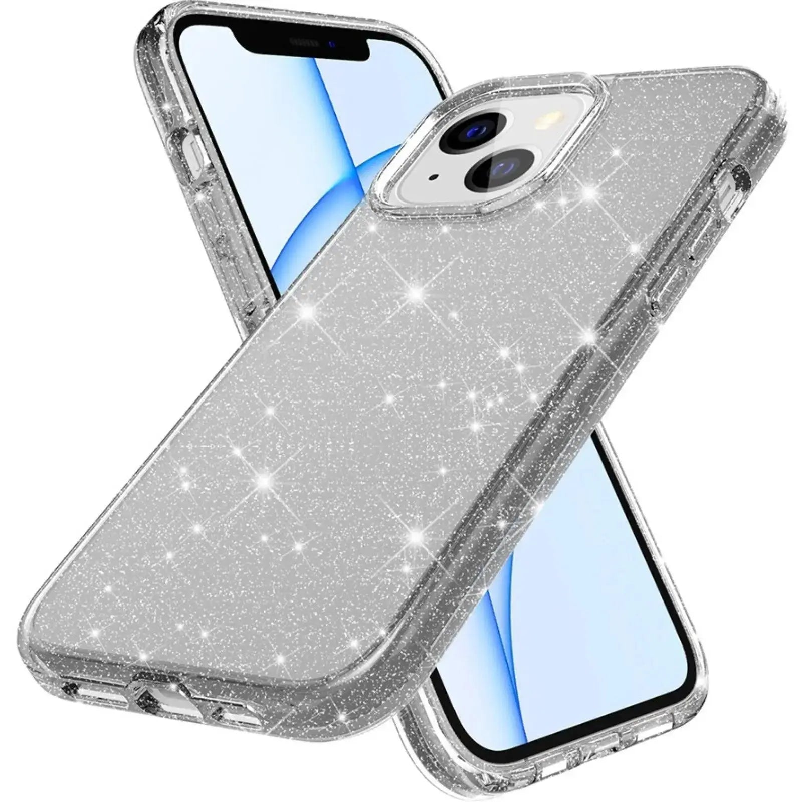 Ultimake Glitter Shockproof Case Cover for iPhone 15 Black Clear - MyMobile