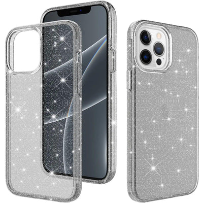 Ultimake Glitter Shockproof Case Cover for iPhone 15 Pro Black Clear - MyMobile