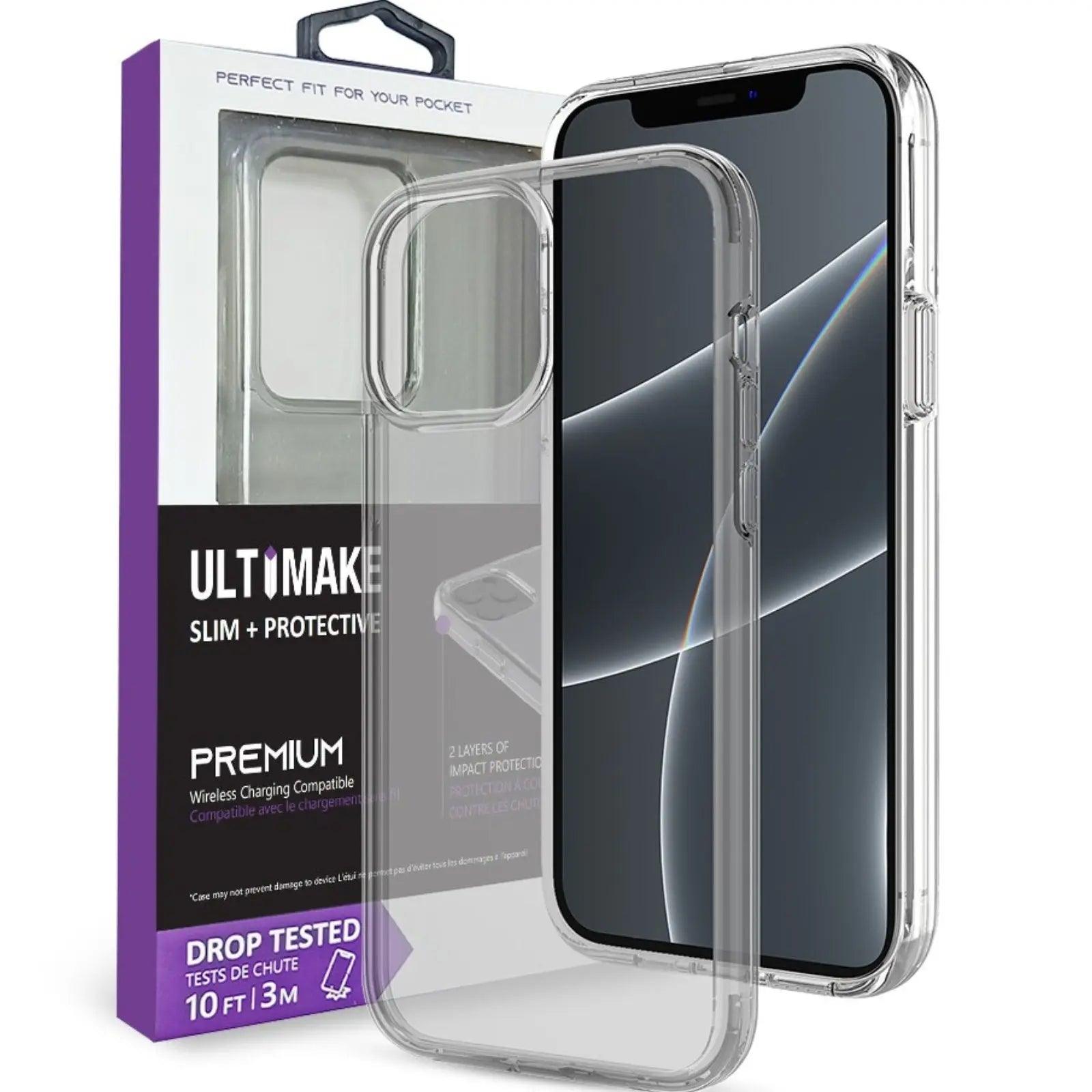 Ultimake Shockproof Case Cover for iPhone 15 Pro Black Clear - MyMobile